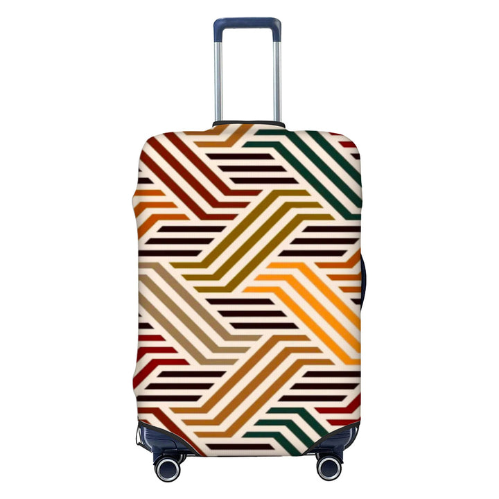 Unisex nicht-elastische Kofferhülle mit geometrischem Muster, Stretch-Polyester-Spandex-Hülle, Reißverschlussöffnung und rutschfester Innenbefestigung für Trolley Skanto