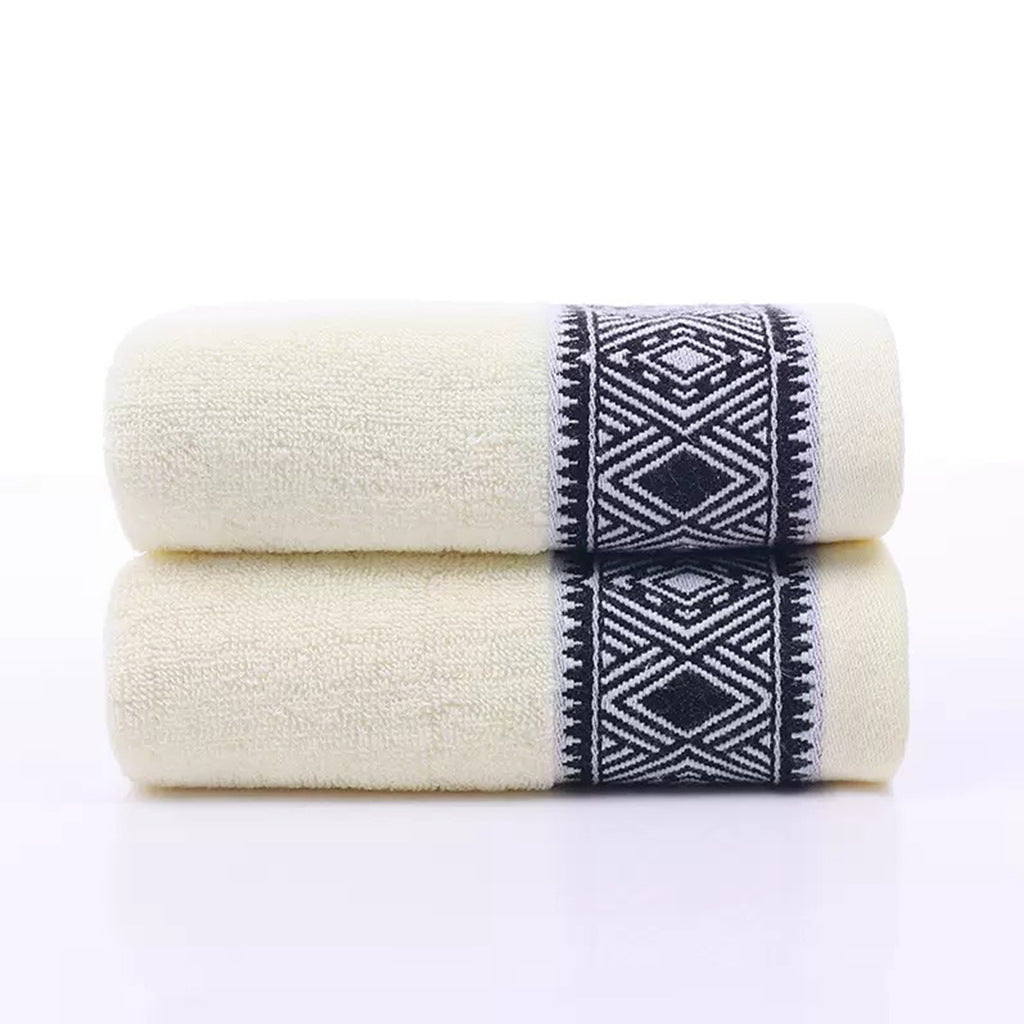 Frotteehandtuch-Set mit elegantem geometrischem Band Skanto