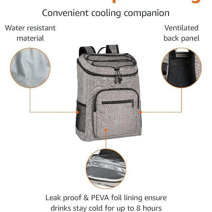 Unisex isolierter Lunch-Rucksack mit isolierendem Innenfutter und multifunktionalen Organizer-Taschen Skanto