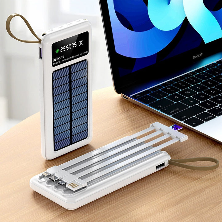 Solarbetriebene Powerbank mit Digitalanzeige und innovativer Schnellladefunktion Skanto