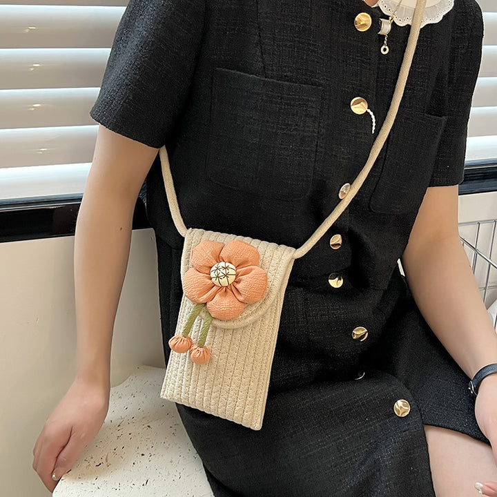 Schultertasche mit Blumenmuster Skanto