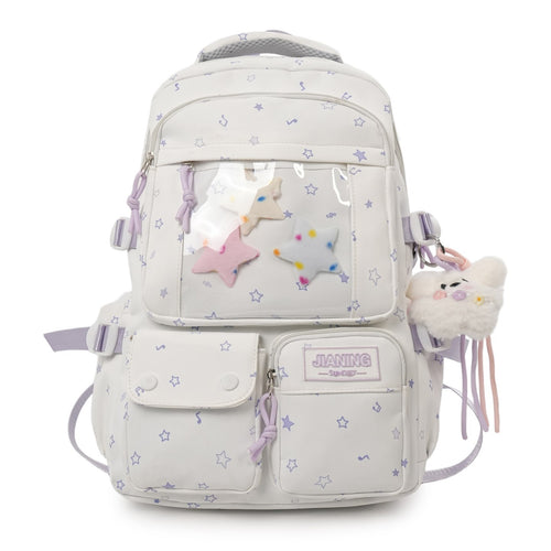 Rucksack Skanto mit Sternenbesatz und vielen Fächern