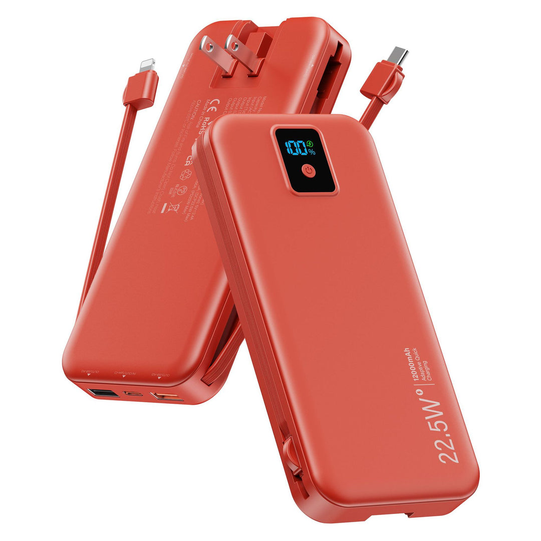 Powerbank mit digitalem LCD-Display und integriertem Ladegerät Skanto
