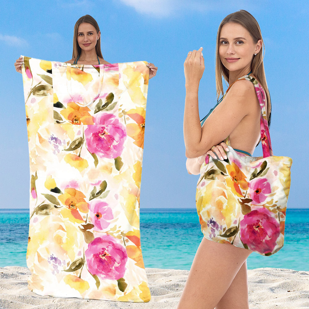 Strandtuch mit elegantem Blumenmuster Skanto