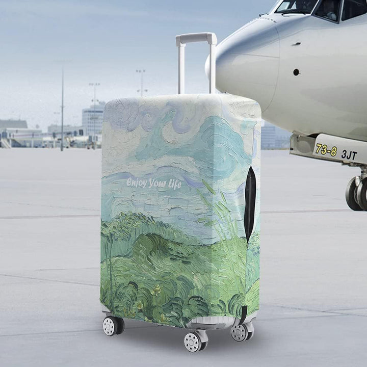 Unisexer nicht-elastischer Kofferbezug mit Weltreisemotiv für Hartschalen-Trolley und Spinner Skanto