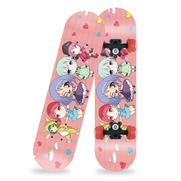 Cartoon-inspiriertes Mini-Skateboard Skanto