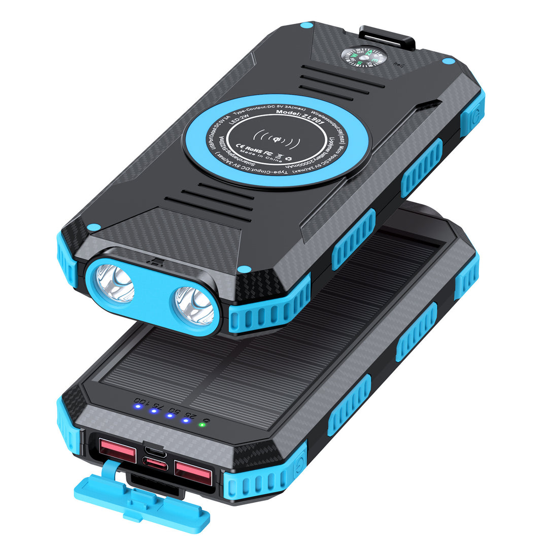 Solar-Powerbank mit kabelloser Ladefunktion Skanto