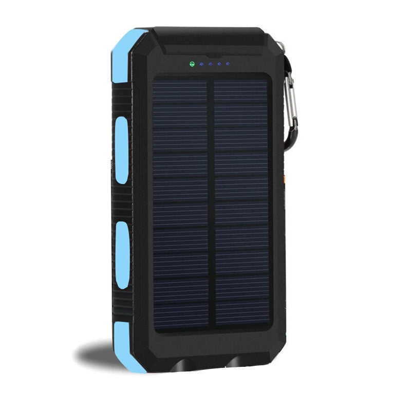 Solar-Powerbank mit stoßfestem Design und integriertem Karabinerhaken Skanto