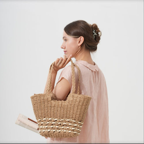 Handgewebte Strandtasche im modernen Design Skanto