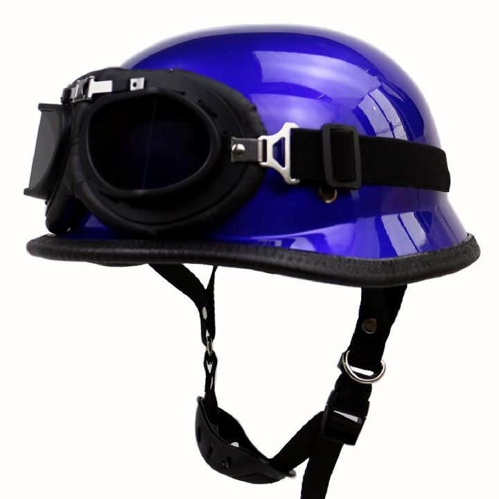 Retro Halbschalenhelm Motorradschutz mit Brille Skanto
