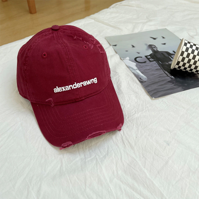 Unisex Distressed Baumwoll-Baseballkappe Skanto