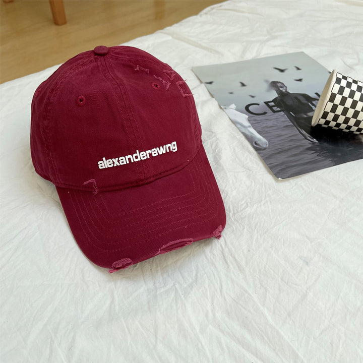 Unisex Distressed Baumwoll-Baseballkappe Skanto
