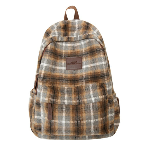 Gemütlicher karierter Schulrucksack Skanto