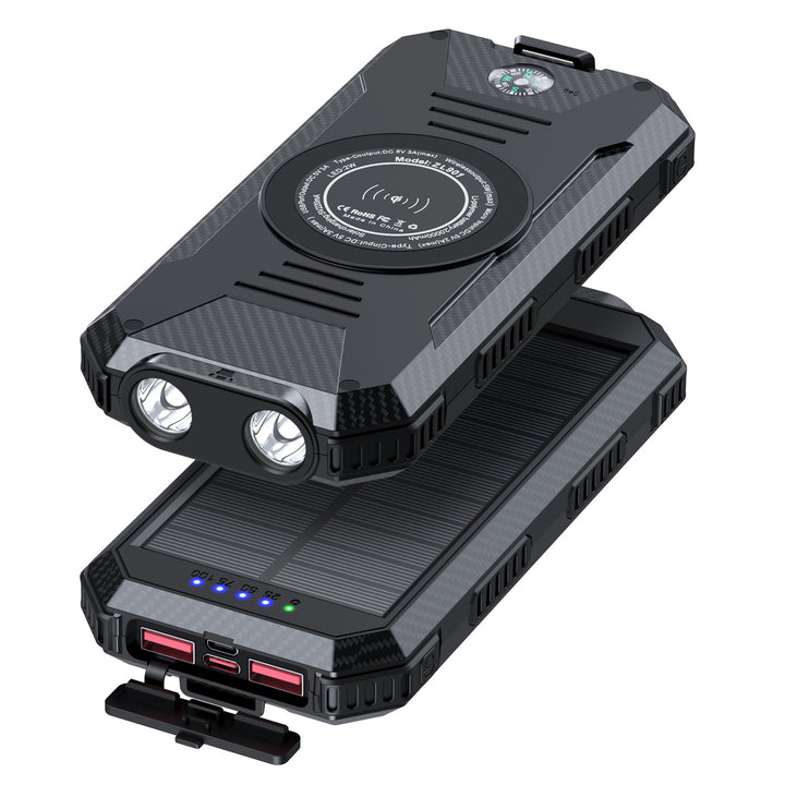Solar-Powerbank mit kabelloser Ladefunktion Skanto