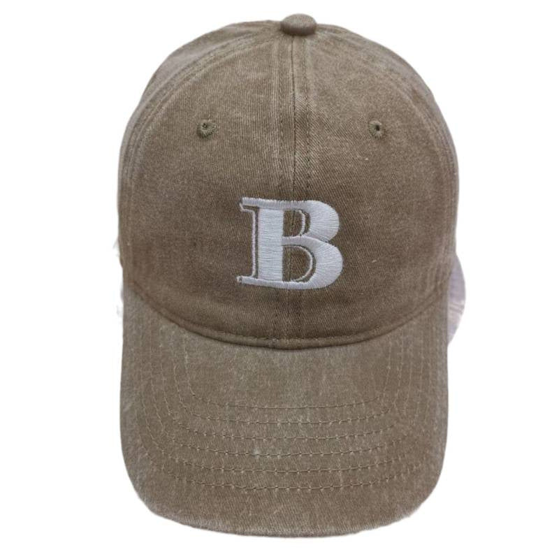 Damen Baseballkappe aus Baumwolle im Used-Look mit Buchstabenstickerei Skanto
