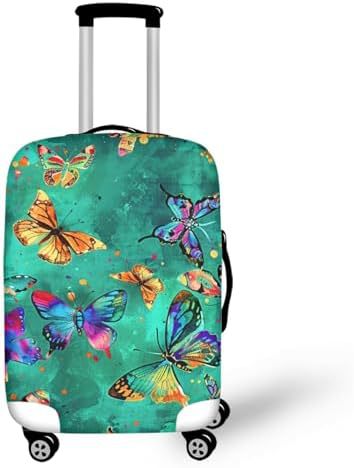 Unisexer nicht-elastischer Kofferbezug mit Pferde- und Sonnenblumenmotiv, strapazierfähiger Stretch-Schutz für Hartschalen-Trolley mit Reißverschluss Skanto