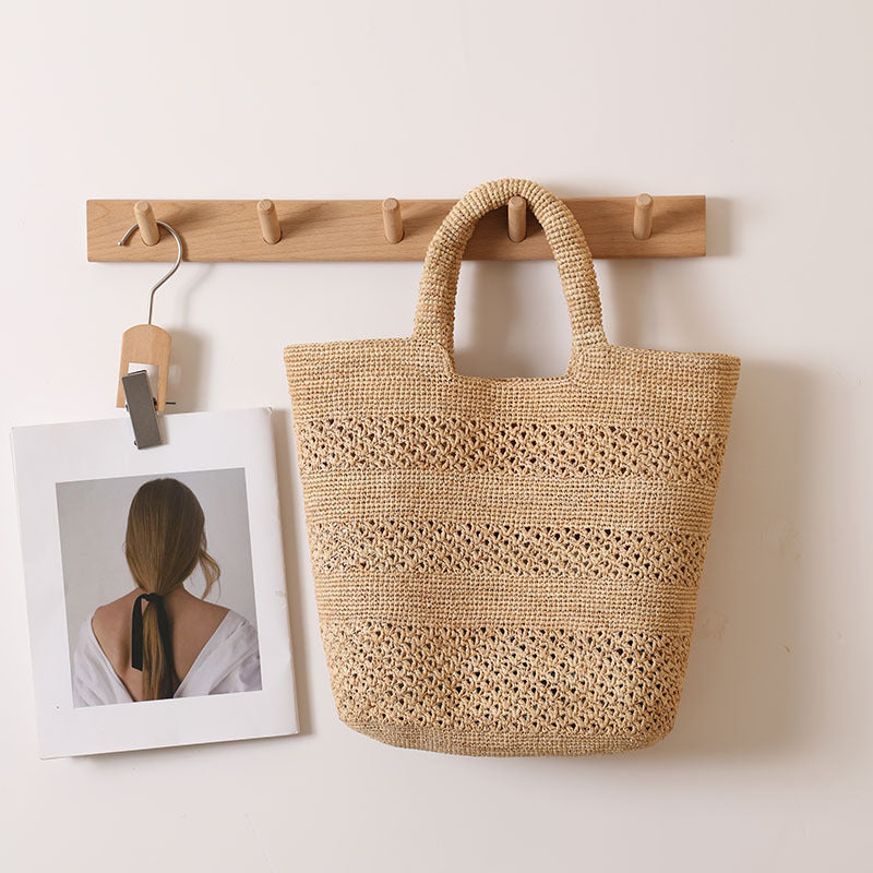 Handgemachte Strandtasche aus gewebtem Naturmaterial Skanto
