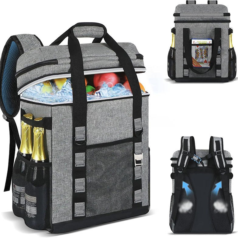 Unisex Isolierter Kühlrucksack mit großer Kapazität, Flaschenhaltern und atmungsaktivem Rückenpolster Skanto