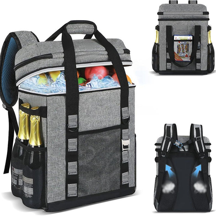 Unisex Isolierter Kühlrucksack mit großer Kapazität, Flaschenhaltern und atmungsaktivem Rückenpolster Skanto