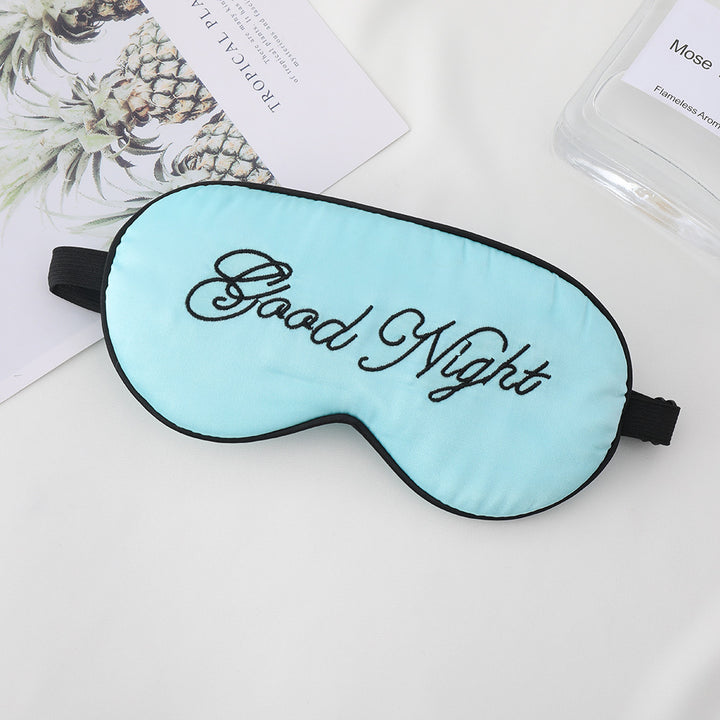 Unisex Skanto Bestickte Kontur-Schlafmaske mit dekorativer Schriftstickerei und verstellbarem Gummiband