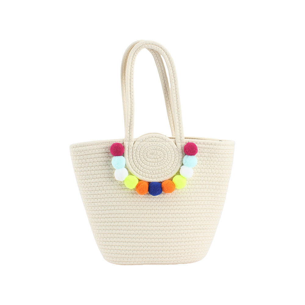 Strandtasche mit fröhlichen Pom-Poms Skanto