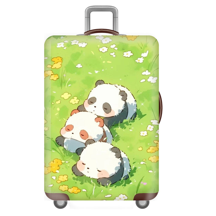 Unisexer nicht-elastischer Kofferbezug für Hartschalen-Trolley mit niedlichem Panda-Motiv, elastische Schutzhülle mit Griff- und Radausschnitten Skanto