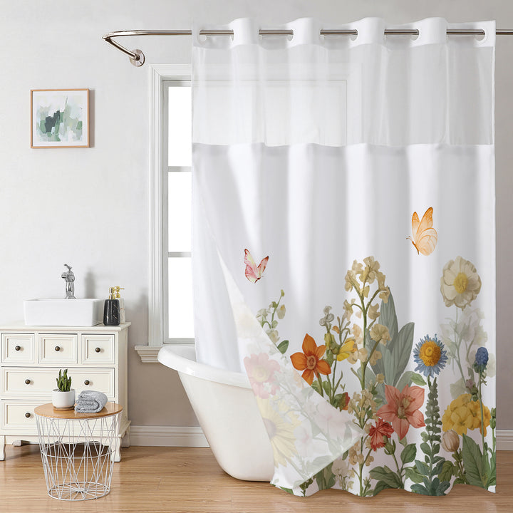Duschvorhang mit botanischem Blumenmuster Skanto