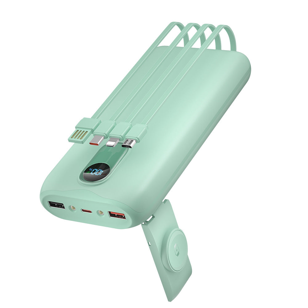 Powerbank mit integrierten Ladekabeln und LCD-Bildschirm Skanto