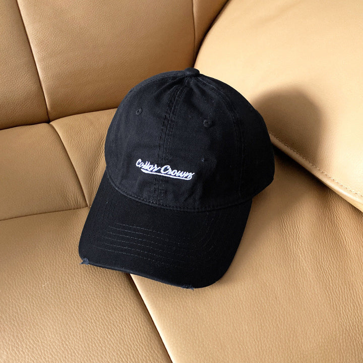 Lässige Distressed-Baumwoll-Baseballkappe für Damen Skanto