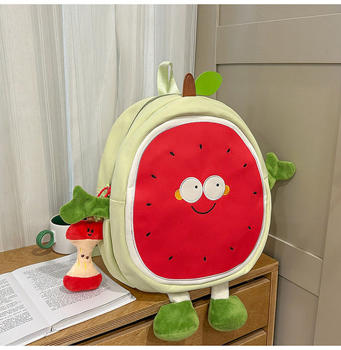 Plüsch-Schulrucksack mit Fruchtmotiv