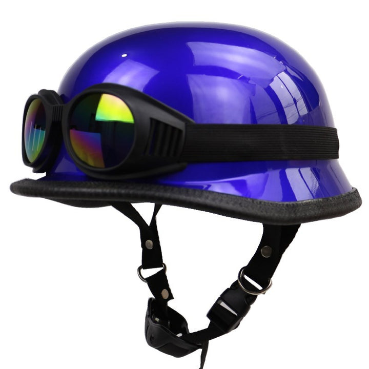 Retro Halbschalen-Motorradhelm mit Brille Skanto