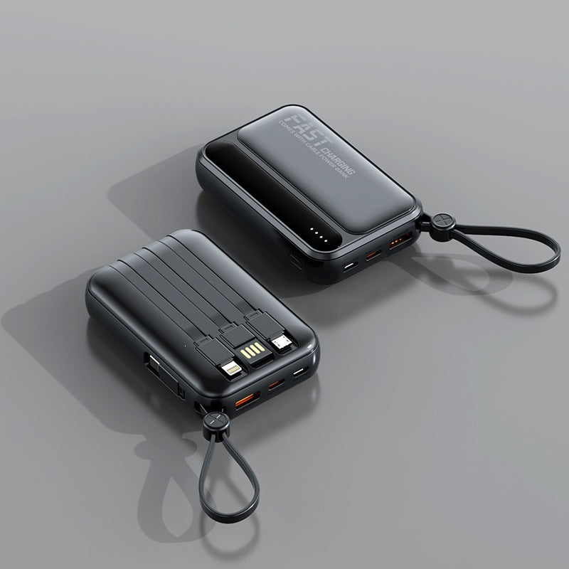 Tragbare Powerbank mit integrierten Schnellladeanschlüssen und Multifunktionskabel Skanto