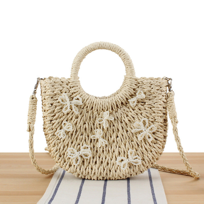 Strohtasche mit Blumendesign Skanto
