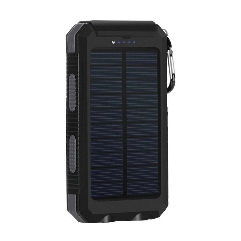 Solar-Powerbank mit stoßfestem Design und integriertem Karabinerhaken Skanto