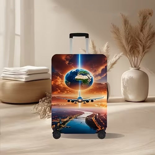 Unisex nicht-elastische Kofferhülle mit vulkanischem Lavamarmor-Design, elastischer Schutzhülle für Trolley Skanto