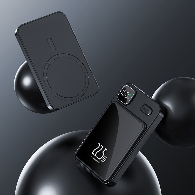 Tragbare Powerbank mit kabelloser Ladefunktion und digitalem Display Skanto