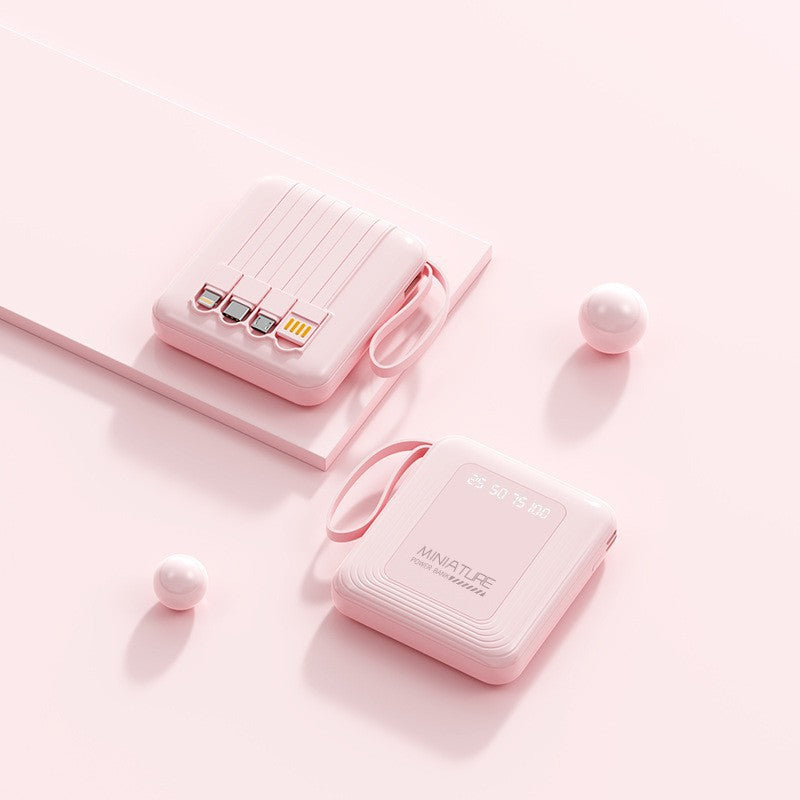 Mini-Powerbank mit integriertem Multifunktions-Ladekabel Skanto