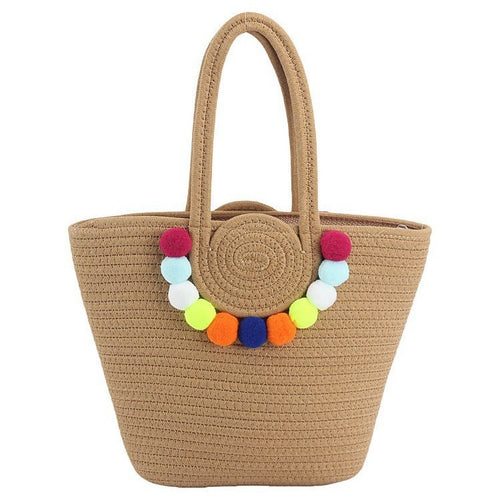 Strandtasche mit fröhlichen Pom-Poms Skanto