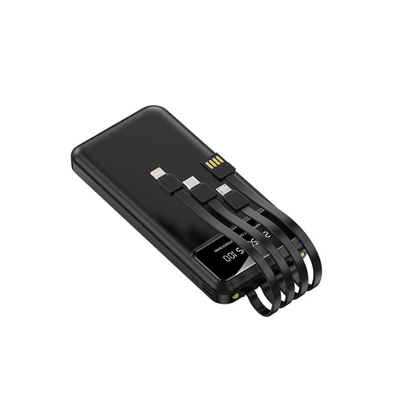 Multifunktions-Powerbank mit integriertem Ladekabel und Digitalanzeige Skanto