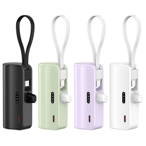 Tragbare Powerbank mit integriertem Ladekabel und kompaktem Design Skanto