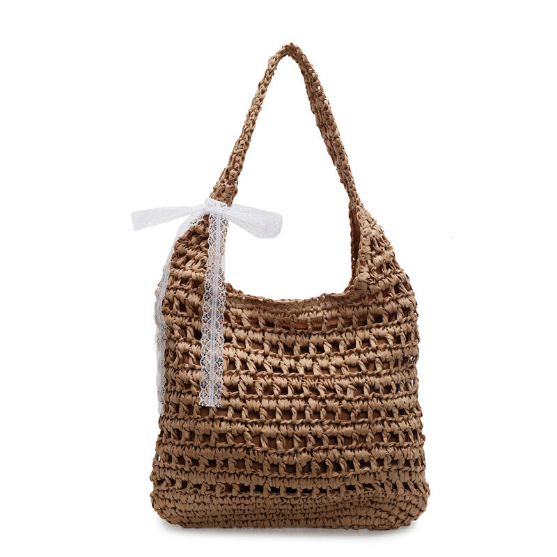 Handgemachte Strandtasche mit Spitze Skanto