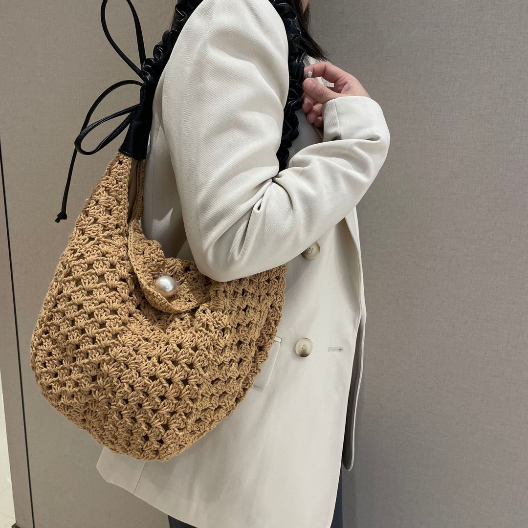 Handgeknüpfte vielseitige Tasche mit eleganten Perlenverzierungen Skanto