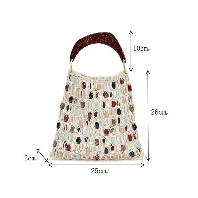 Handgefertigte Designer-Umhängetasche mit einzigartigen Steindetails Skanto