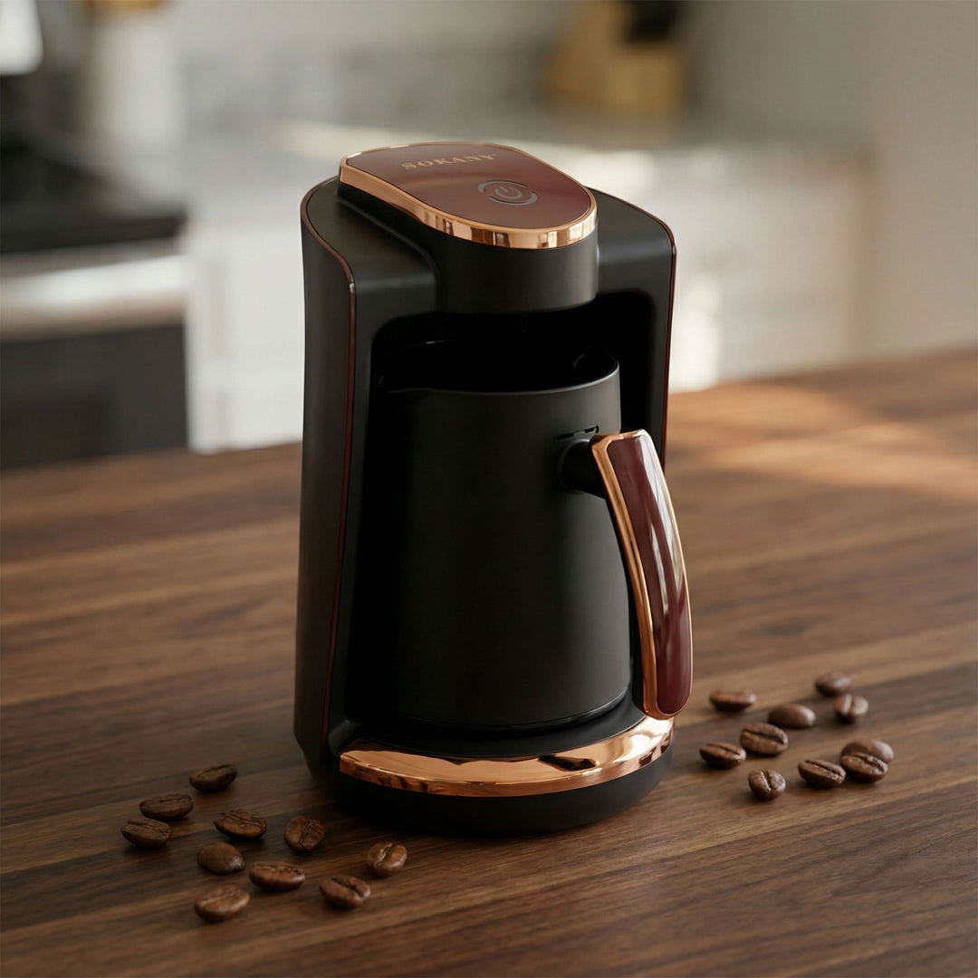 Elektrische Kaffeemaschine mit automatischer Brühfunktion und innovativem Design Skanto