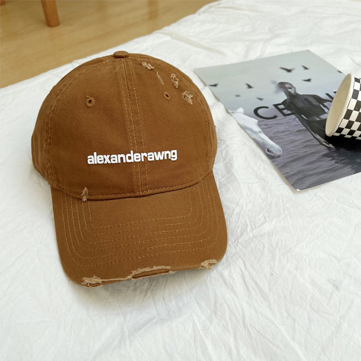 Unisex Distressed Baumwoll-Baseballkappe Skanto