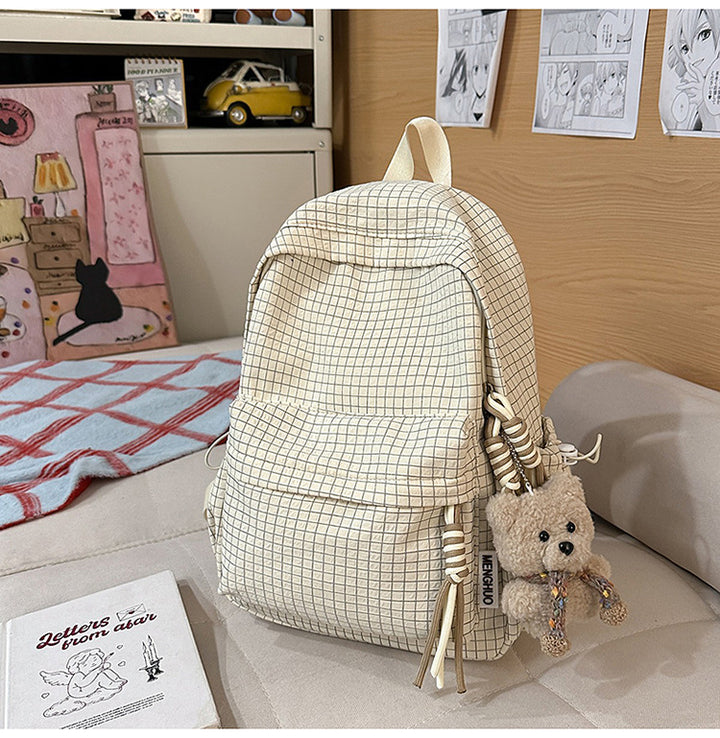 Vielseitiger leichter Schulrucksack mit Gittermuster Skanto