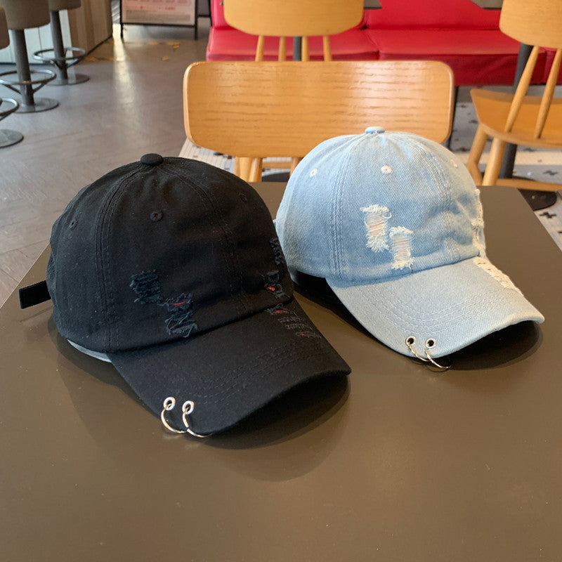 Unisex Distressed Baumwoll-Baseballkappe, verstellbar Skanto
