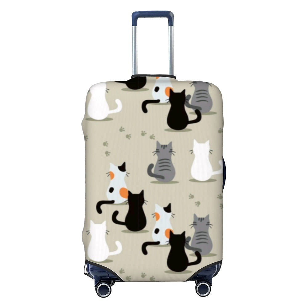 Unisex Hartschalen-Kabinentrolley mit Vintage-Reiseillustration, 360°-Drehrädern und Teleskopgriff Skanto