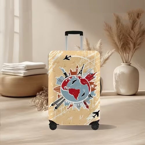 Unisex nicht-elastische Kofferhülle mit vulkanischem Lavamarmor-Design, elastischer Schutzhülle für Trolley Skanto