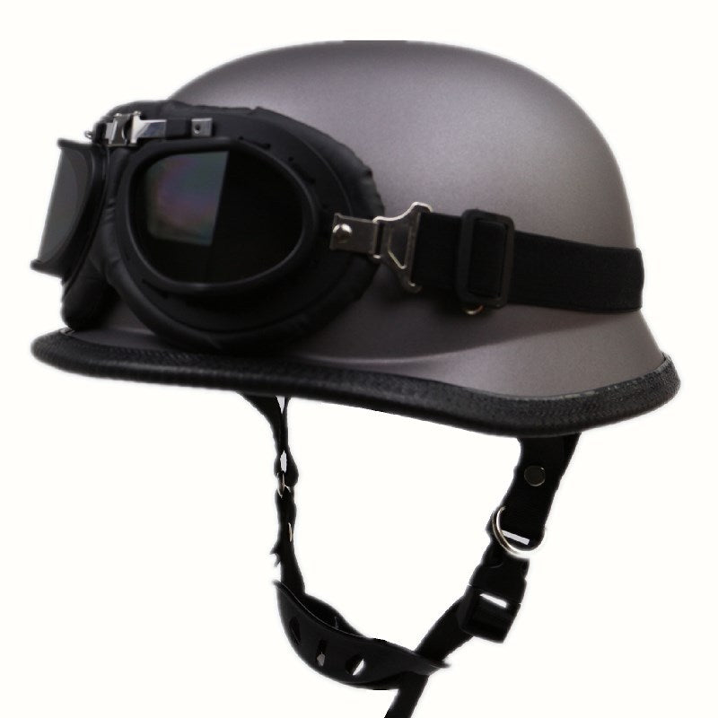 Retro Halbschalenhelm Motorradschutz mit Brille Skanto
